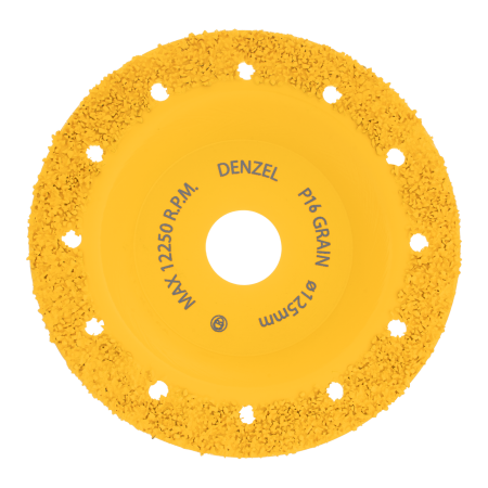 Чашка твердосплавная зачистная DENZEL, 125 мм, Плоская, среднее зерно #16