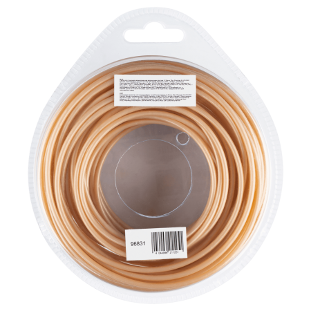 Леска для триммера DENZEL армированная алюминием круглая, 2,7мм х 15м, блистер ALUFLEX