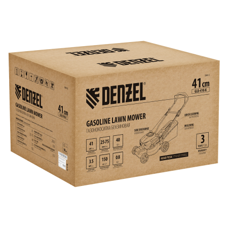 Газонокосилка бензиновая DENZEL GLD-410-K, 150 см3, 41 см, 40 л