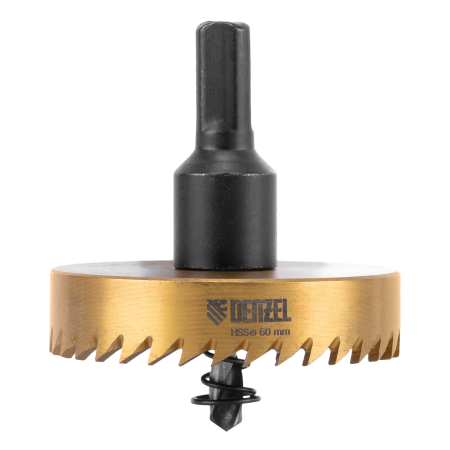 Коронка по металлу DENZEL 724119, 60 мм, HSS, нитридтитановое покрытие