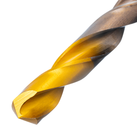 Набор сверл по металлу DENZEL, 1-10 мм, Р6М5К8-TiN, Golden Tip, 19 шт