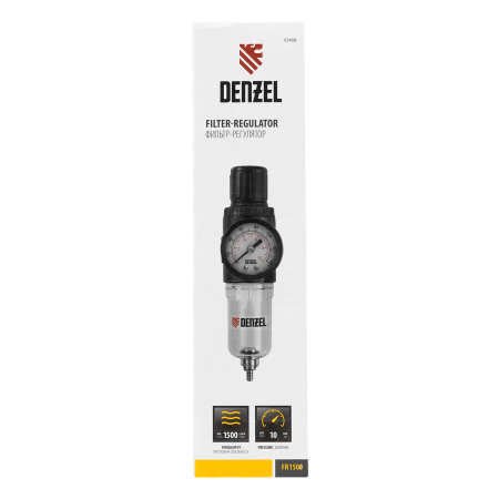 Фильтр-регулятор DENZEL FR1500, 10 бар, 1500 л/мин, 1/4"