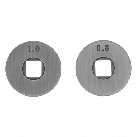 Подающий ролик DENZEL U профиль зубчатый под флюсовую проволоку 0,8-1мм посадка квадрат, 2 шт