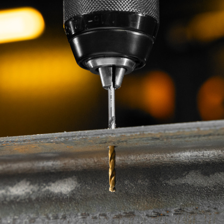 Набор сверл по металлу DENZEL, 1-10 мм, Р6М5К8-TiN, Golden Tip, 10 шт