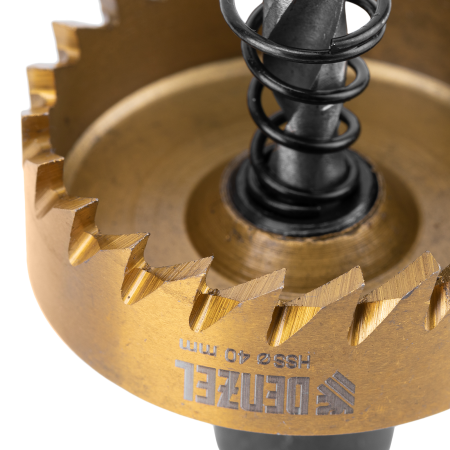 Коронка по металлу DENZEL 724112, 40 мм, HSS, нитридтитановое покрытие