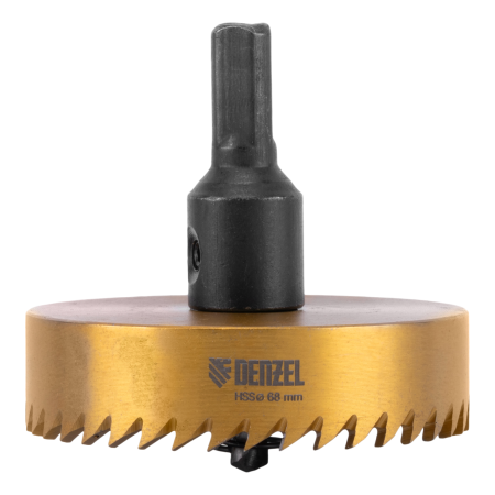 Коронка по металлу DENZEL 724122, 68 мм, HSS, нитридтитановое покрытие