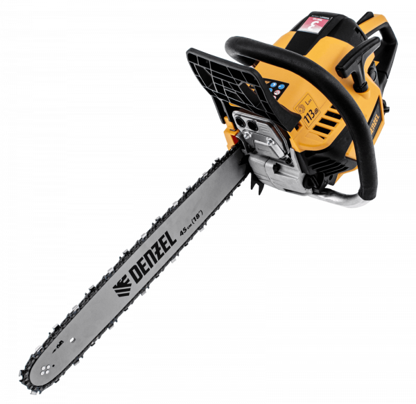 Пила цепная бензиновая DENZEL DS-5218, шина 45 см, 52 см3, 3 л.с, шаг 0,325, 72 звена