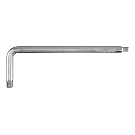 Вороток Г-образный DENZEL 450*150 мм, квадрат 3/4", CrV, матовый хром