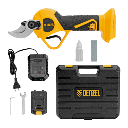 Секатор аккумуляторный, бесщет. DENZEL, CP-30BL, Li-Ion, 20 В, лезвия SK5