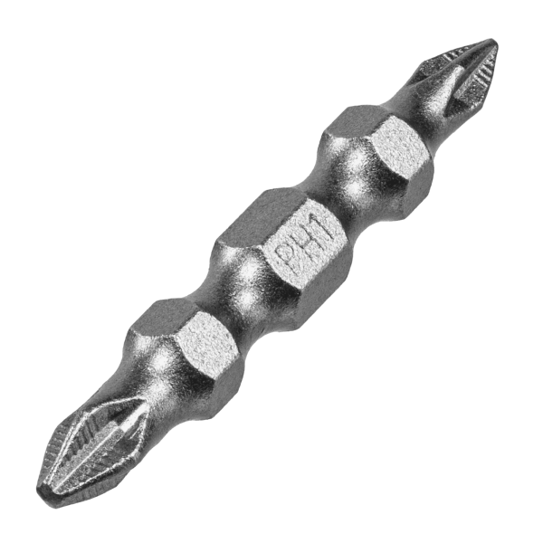 Бита DENZEL двухсторонняя, PH2-PH1 х 45 мм, сталь S2, 10 шт.