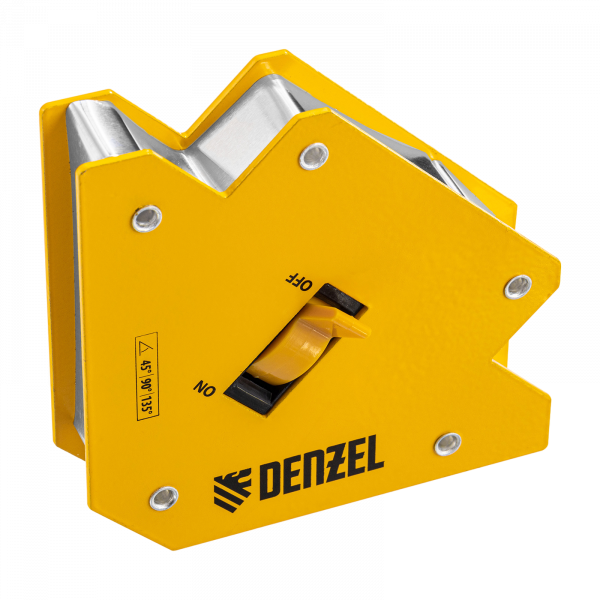 Фиксатор магнитный DENZEL отключаемый для сварочных работ усилие 30 LB, 45х90х135 град.