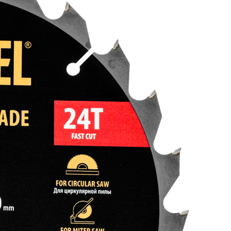 Пильный диск по дереву DENZEL ф250 х 30 мм, 24 зубьев