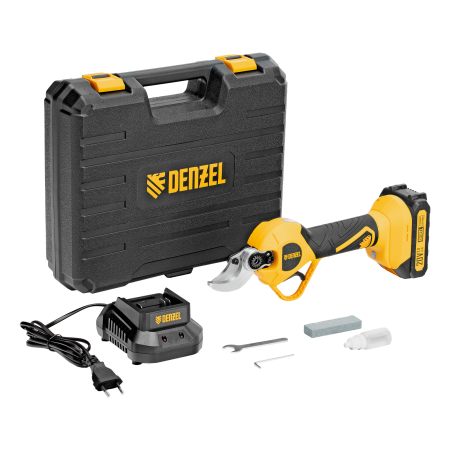 Секатор аккумуляторный, бесщет. DENZEL, CP-30BL, Li-Ion, 20 В, лезвия SK5