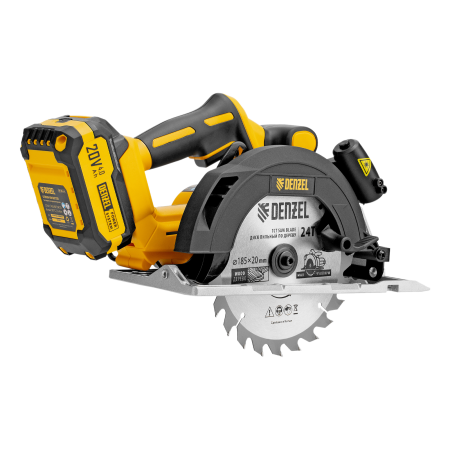 Пила циркулярная аккумуляторная бесщет. DENZEL CCSH-BL-20-185, 185 мм, Li-Ion, 20 В