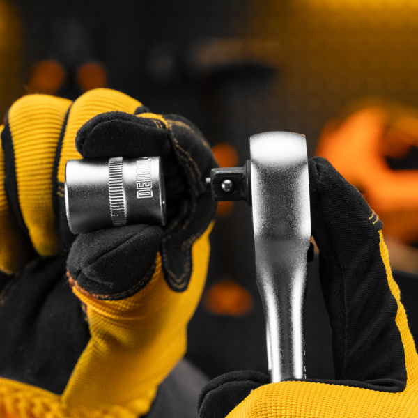 Ключ-трещотка DENZEL 3/8", 90 зубьев, с быстрым сбросом, CrV