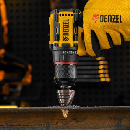 Сверло ступенчатое DENZEL, 9-12-15-18-21-24-27-30-33-36 мм, Р6М5К5, 6-гр. хвостовик