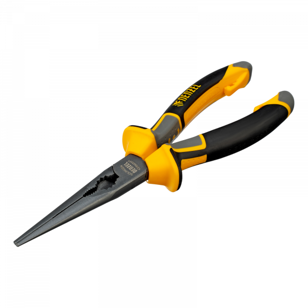 Длинногубцы прямые DENZEL 205 мм, трехкомпонентные рукоятки