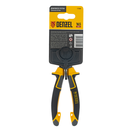 Плоскогубцы комбинированные DENZEL 165 мм, трехкомпонентные рукоятки