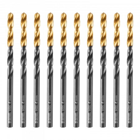 Сверло по металлу DENZEL 4 мм, HSS-Tin, Golden Tip, 10 шт. Сверло по металлу DENZEL 4 мм, HSS-Tin, Golden Tip, 10 шт.
