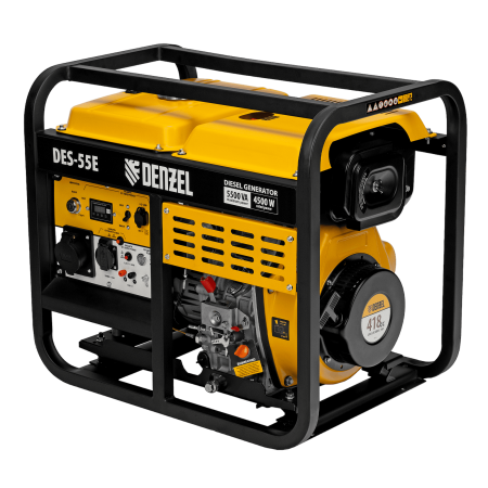 Генератор дизельный DENZEL DES-55E, 5,5 кВт, 230 В, 11 л, электростартер