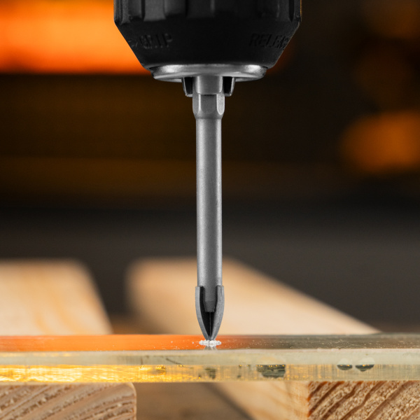 Сверло по керамической плитке DENZEL 8 мм, крестовая пластина, шестигранный хвостовик