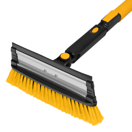 Щетка-сметка для снега со скребком DENZEL, телескоп, поворотная голова, водосгон, 900-1200 мм