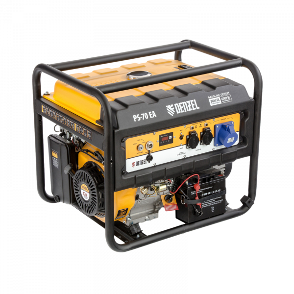 Генератор бензиновый DENZEL PS 70 EA, 7.0 кВт, 230 В, 25 л, электростартер