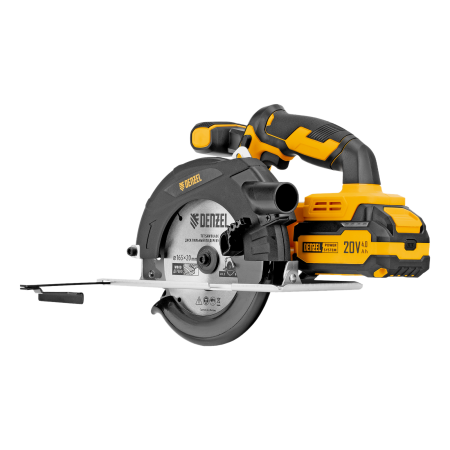 Пила циркулярная аккумуляторная DENZEL CCSH-20-165, 165 мм, Li-Ion, 20 В