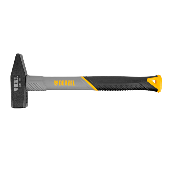 Молоток слесарный DENZEL 800 г, кованый, фибергласовая  рукоятка c TPR покрытием