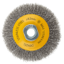 Щетка для УШМ DENZEL 746083, 100 мм, «тарелка», витая нержавеющая проволока 0.3 мм, М14