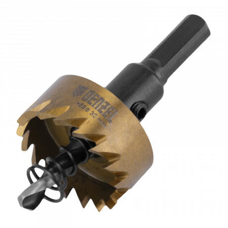 Коронка по металлу DENZEL 724108, 30 мм, HSS, нитридтитановое покрытие