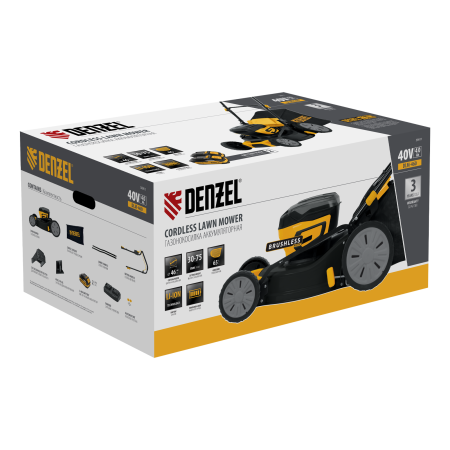 Газонокосилка аккумуляторная бесщет. DENZEL DLM-460, 460 мм, травосб. 65 л., Li-Ion, 40 В