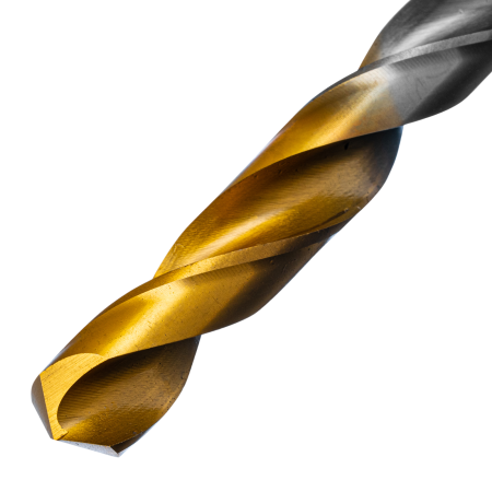 Сверло спиральное по металлу DENZEL 11 х 195 мм, Р6М5, Golden Tip, удлиненное