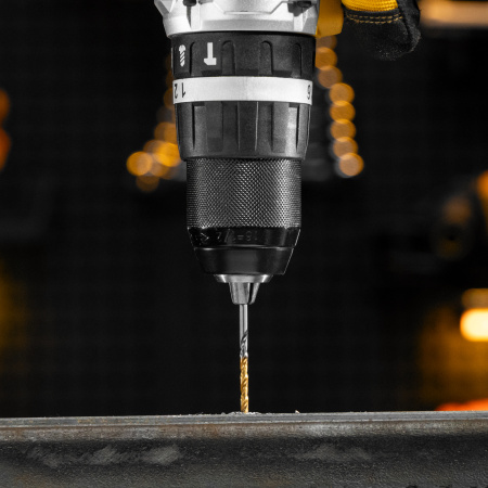 Набор сверл по металлу DENZEL, 1-10 мм, Р6М5К8-TiN, Golden Tip, 19 шт