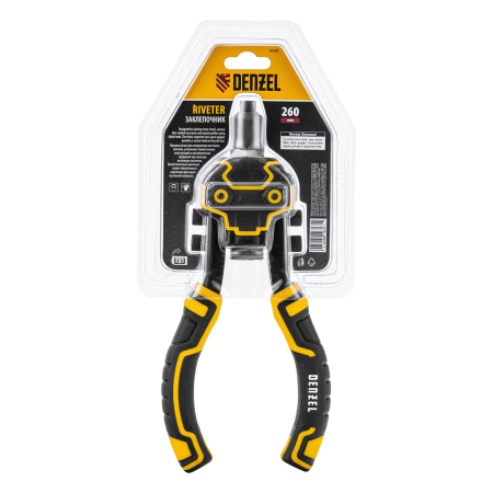 Заклепочник двуручный DENZEL заклепки 2,4-3,2-4,0-4,8-6,4 мм