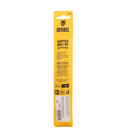 Бур по бетону DENZEL 705036, 16 x 160 мм, двойная спираль, три пылеотводящие кромки