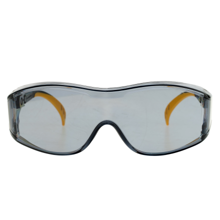 Очки защитные DENZEL открытые, поликарбонатные, увеличенная дымчатая линза, регулируемые дужки