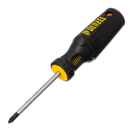 Отвертка DENZEL PH1х75 мм, S2, 3к рукоятка