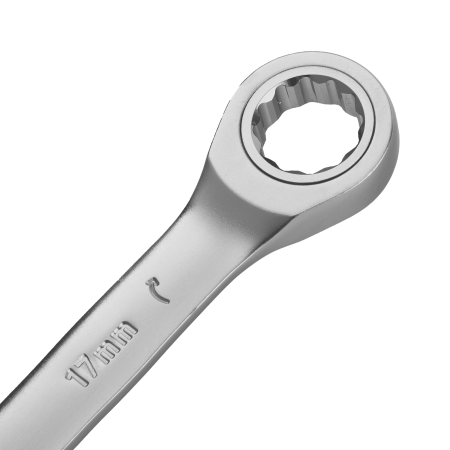 Набор ключей комбинированных трещоточных DENZEL 6-17 мм, 6 шт., CrV, матовый хром