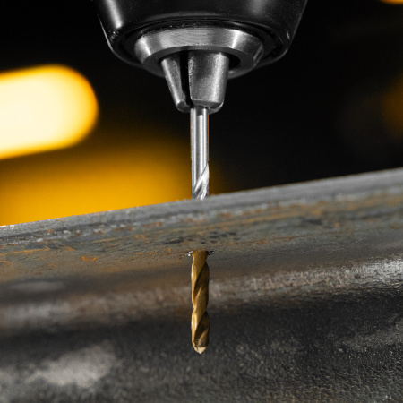 Набор сверл по металлу DENZEL, 1,5-6,5мм, Р6М5-TiN, Golden Tip, 13 шт