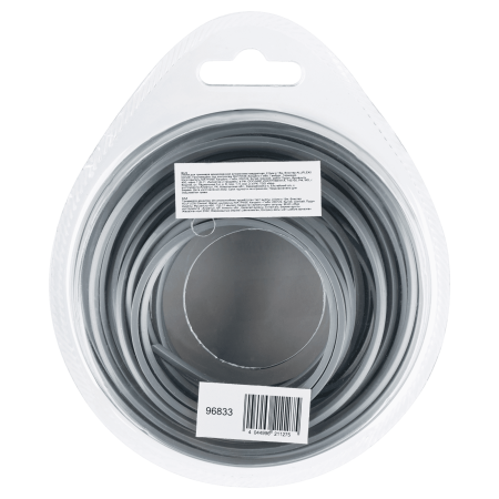 Леска для триммера DENZEL армированная алюминием квадратная, 2,0мм х 15м, блистер ALUFLEX