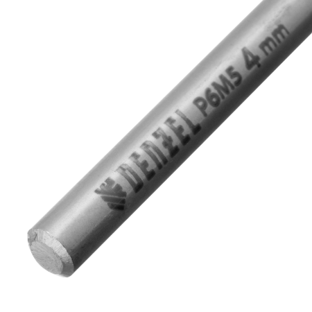 Сверло спиральное по металлу DENZEL 4 x 75 мм, Р6М5, Golden Tip