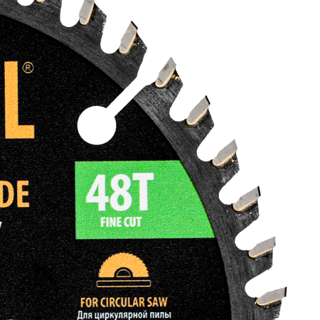 Пильный диск по ламинату DENZEL ф140 х 20 мм, 48 зубьев