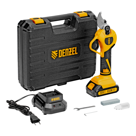 Секатор аккумуляторный, бесщет. DENZEL, CP-30BL, Li-Ion, 20 В, лезвия SK5