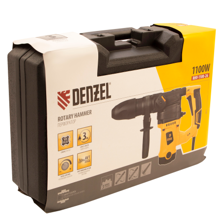 Перфоратор электрический DENZEL RHV-1100-26, SDS-plus, 1100 Вт, 4 Дж, 3 режима