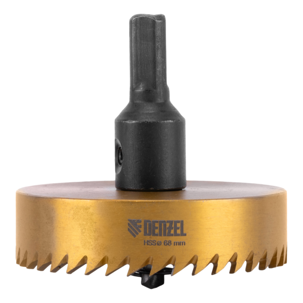 Коронка по металлу DENZEL 724122, 68 мм, HSS, нитридтитановое покрытие
