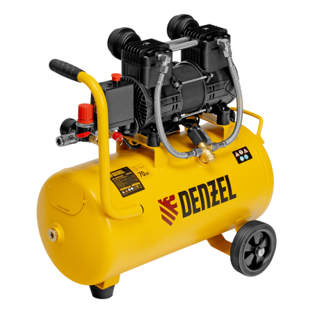 Компрессор безмасл. малошумный DENZEL DLP-950/24, 950Вт,24 л, 2850 об/мин, 170 л/мин