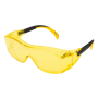 Очки защитные DENZEL открытые, поликарбонатные, увеличенная желтая линза, регулируемые дужки