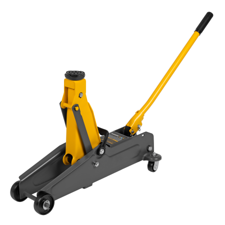 Домкрат гидравлический подкатной DENZEL 2 т, 135-385 мм