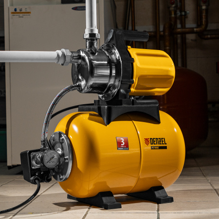 Насосная станция DENZEL PS800X, 800 Вт, 3200 л/ч, ресивер 24 л, высота подъема 38 м